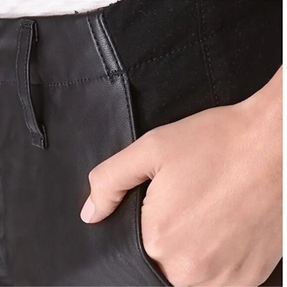 Rag & Bone Jean HYDE PORTOBELLO Leather Front Pants Black Size 27 - Picture 6 of 7